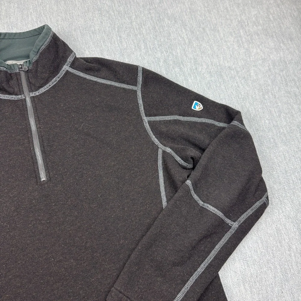 Kuhl Sweater Mens Medium Black‎ Revel Pullover Black 1/4 Zip Long Sleeve Fleece